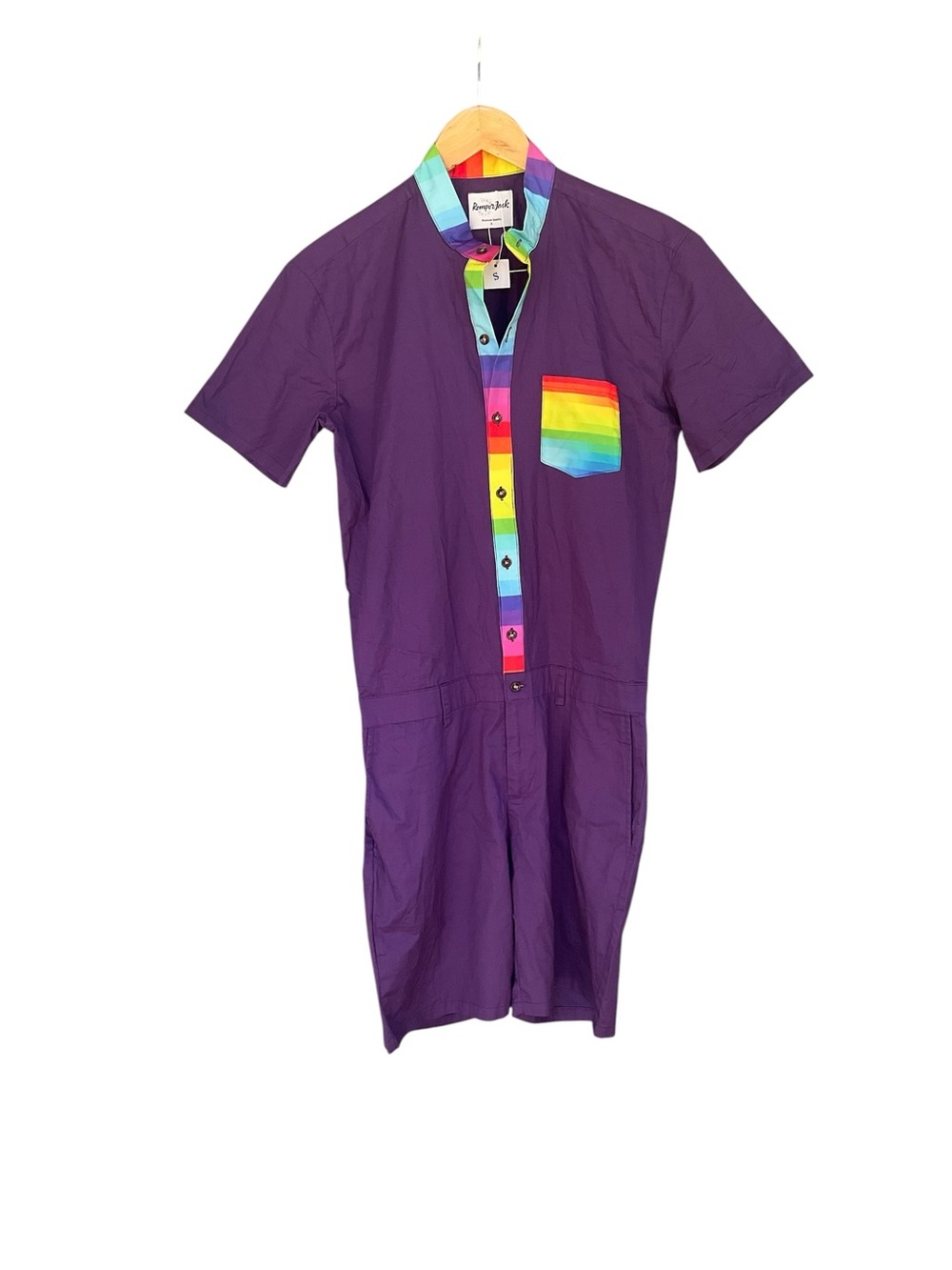 Romper Jack Purple Pride Rainbow Trim Romper Men’s S